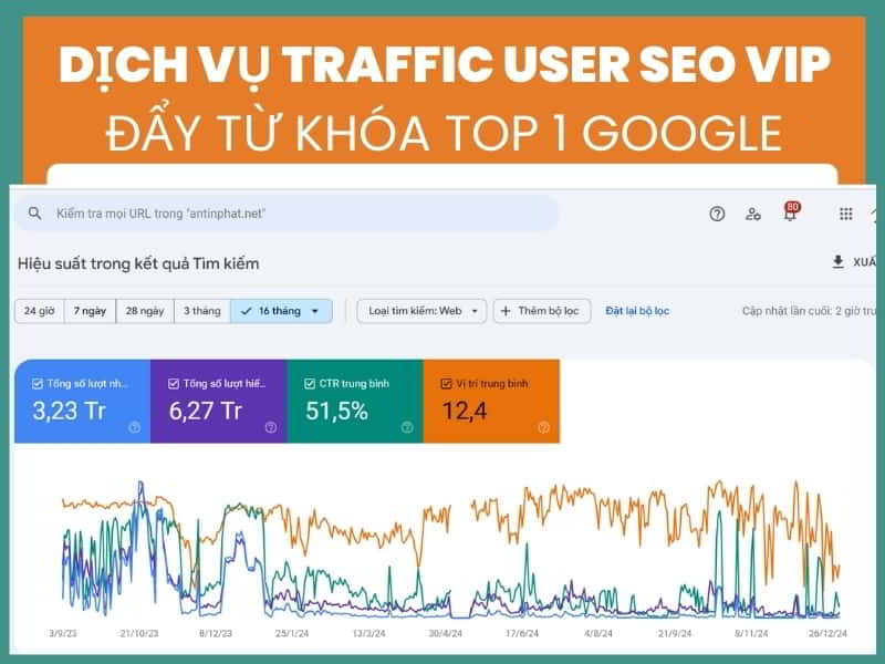 Dịch Vụ Tăng Traffic User SEO VIP - Tối Ưu Hóa Website, Đưa Từ Khóa Lên Top 1